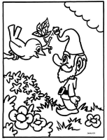 A coloring page of gnomes